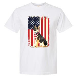 German Shepherd American Flag Shirts Independence 4th Of July Garment-Dyed Heavyweight T-Shirt