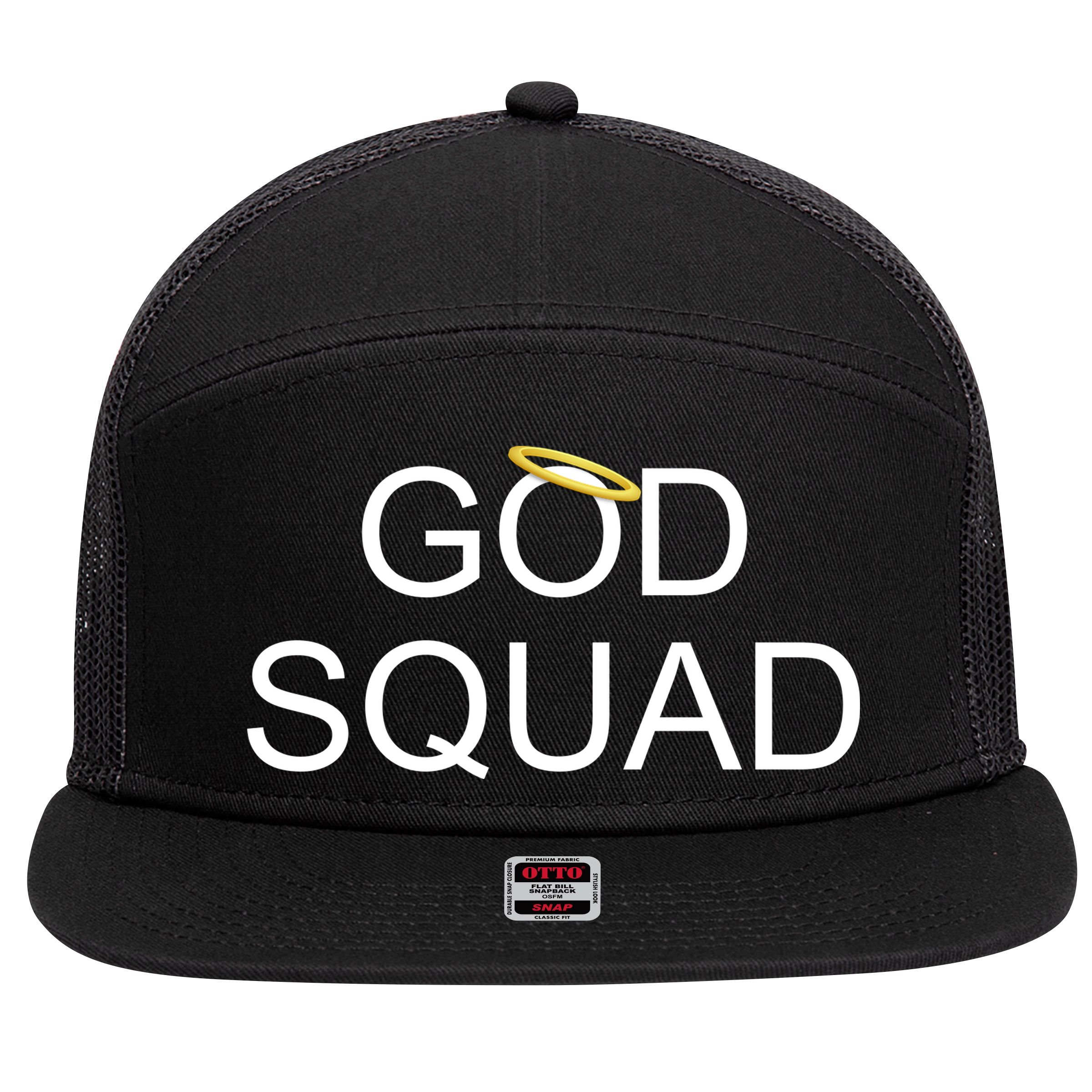 God Squad Angel Halo 7 Panel Mesh Trucker Snapback Hat