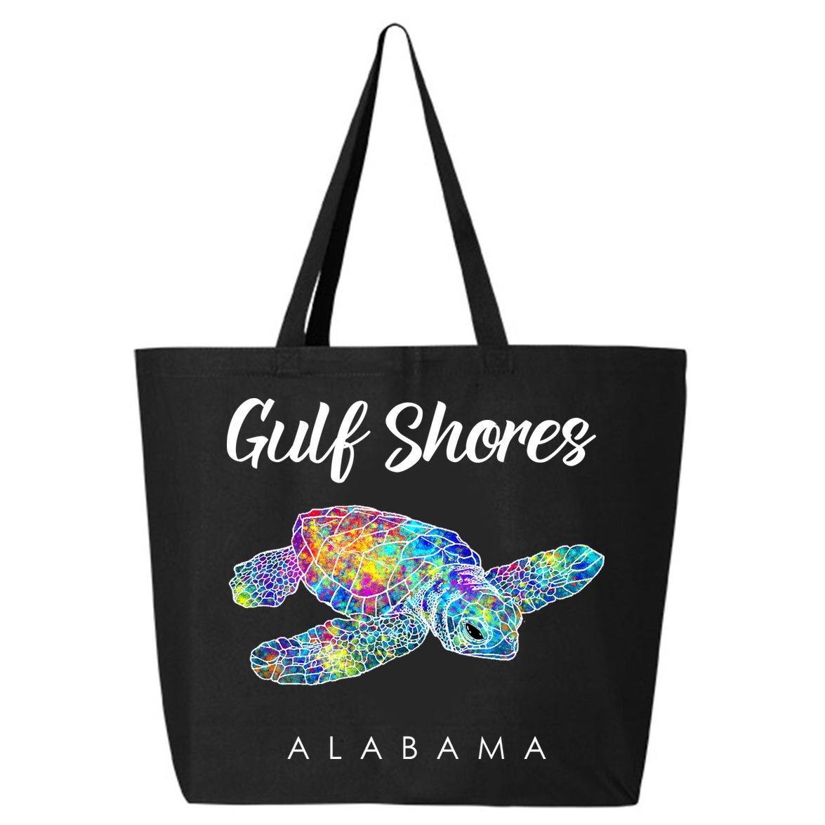 Gulf Shores Alabama Watercolor Sea Turtle 25L Jumbo Tote