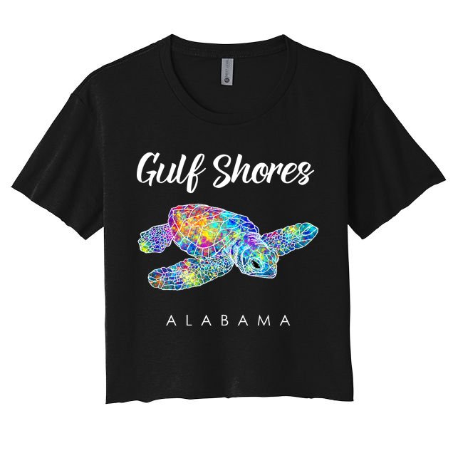 Gulf Shores Alabama Watercolor Sea Turtle Crop Top