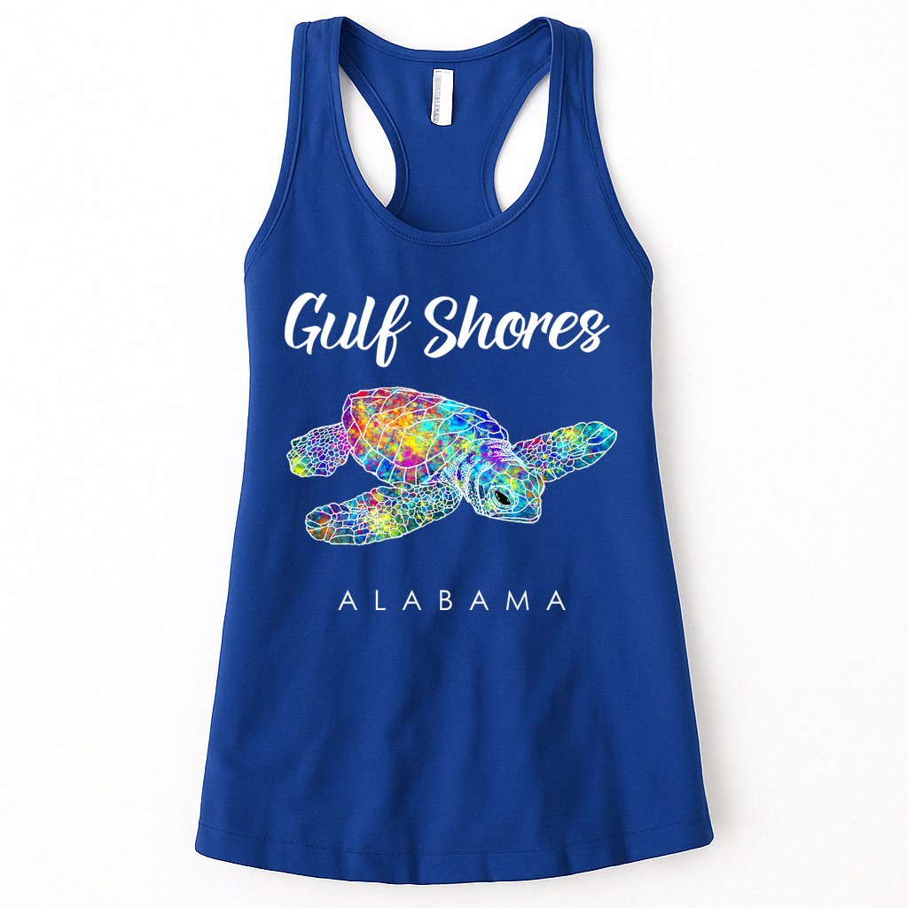 Gulf Shores Alabama Watercolor Sea Turtle Womens Tank Top