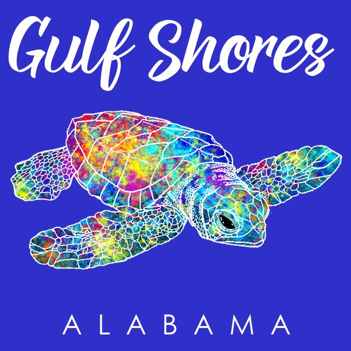 Gulf Shores Alabama Watercolor Sea Turtle Womens Tank Top