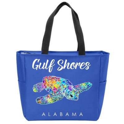 Gulf Shores Alabama Watercolor Sea Turtle Zip Tote Bag