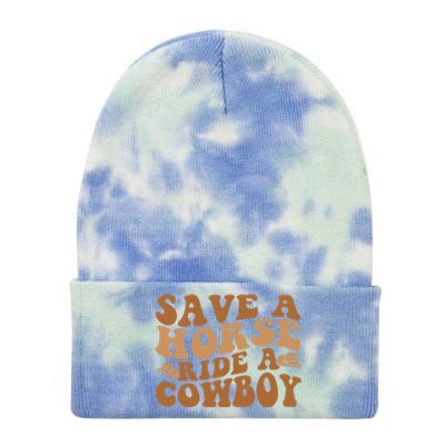 Groovy Save A Horse Ride A Cowboy Tie Dye 12in Knit Beanie