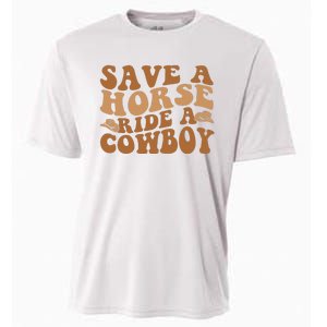 Groovy Save A Horse Ride A Cowboy Cooling Performance Crew T-Shirt