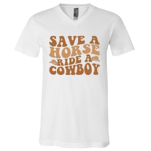 Groovy Save A Horse Ride A Cowboy V-Neck T-Shirt