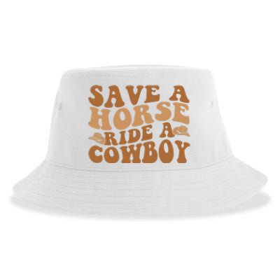 Groovy Save A Horse Ride A Cowboy Sustainable Bucket Hat