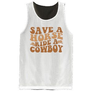 Groovy Save A Horse Ride A Cowboy Mesh Reversible Basketball Jersey Tank