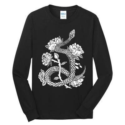 Gothic Snake and Flower Punk Design Tall Long Sleeve T-Shirt