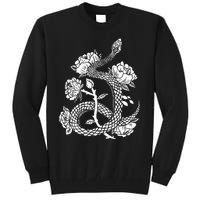 Gothic Snake and Flower Punk Design Tall Sweatshirt