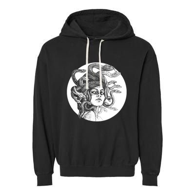 Greek Snakes Ancient Greece Mythology Gothic Goddess Garment-Dyed Fleece Hoodie