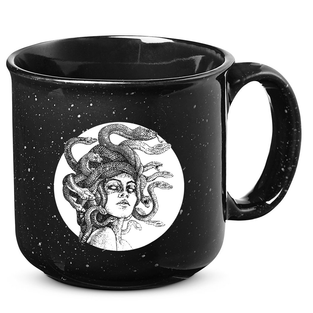 Greek Snakes Ancient Greece Mythology Gothic Goddess 15oz Campfire Ceramic Mug