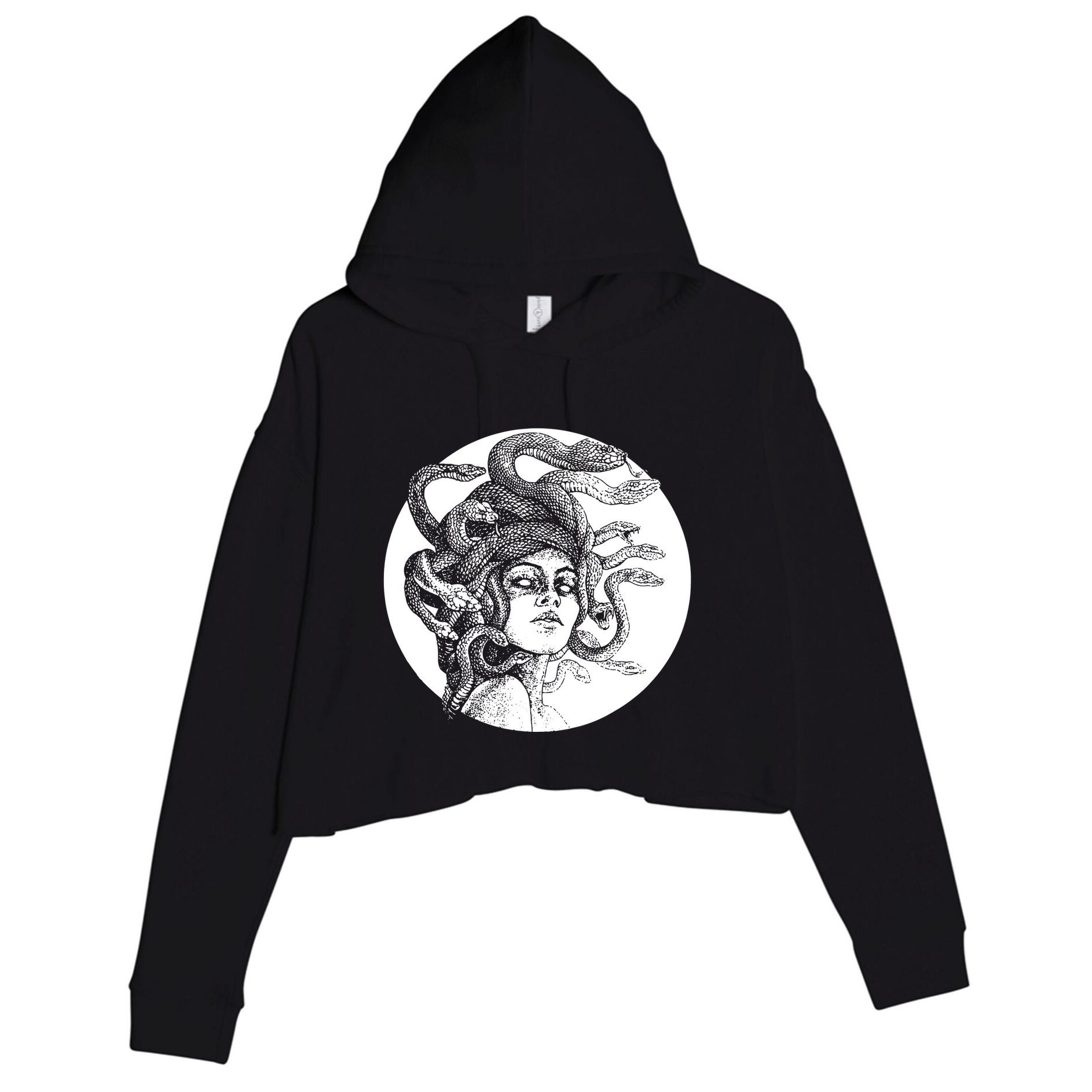 Greek Snakes Ancient Greece Mythology Gothic Goddess Crop Fleece Hoodie