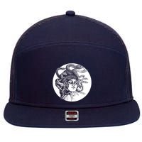Greek Snakes Ancient Greece Mythology Gothic Goddess 7 Panel Mesh Trucker Snapback Hat