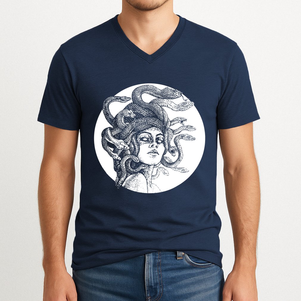 Greek Snakes Ancient Greece Mythology Gothic Goddess V-Neck T-Shirt