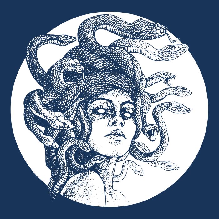 Greek Snakes Ancient Greece Mythology Gothic Goddess Flat Bill Trucker Hat