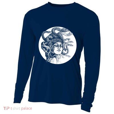 Greek Snakes Ancient Greece Mythology Gothic Goddess Cooling Performance Long Sleeve Crew