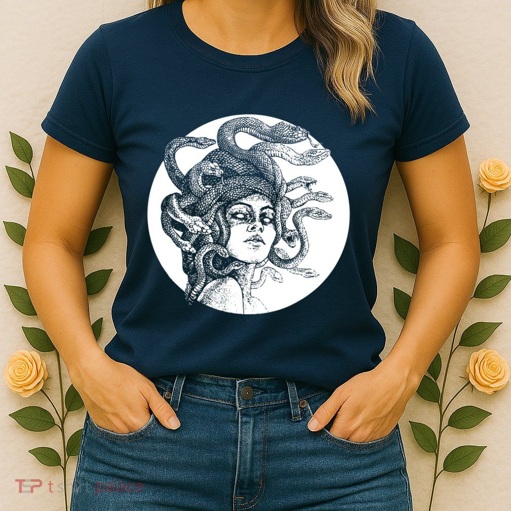 Greek Snakes Ancient Greece Mythology Gothic Goddess Womens T-Shirt
