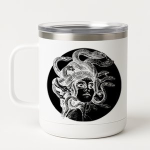 Greek Snakes Ancient Greece Mythology Gothic Goddess 12 oz Stainless Steel Tumbler Cup