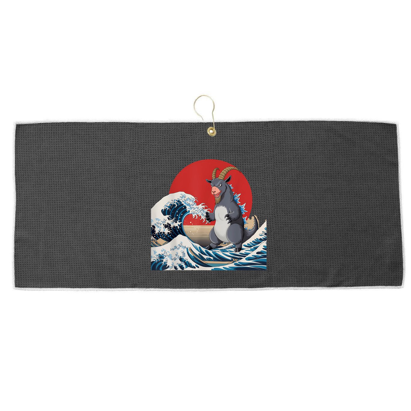 Goat Stuffed Animal Goat Costume Japanese Art Goatzilla Large Microfiber Waffle Golf Towel