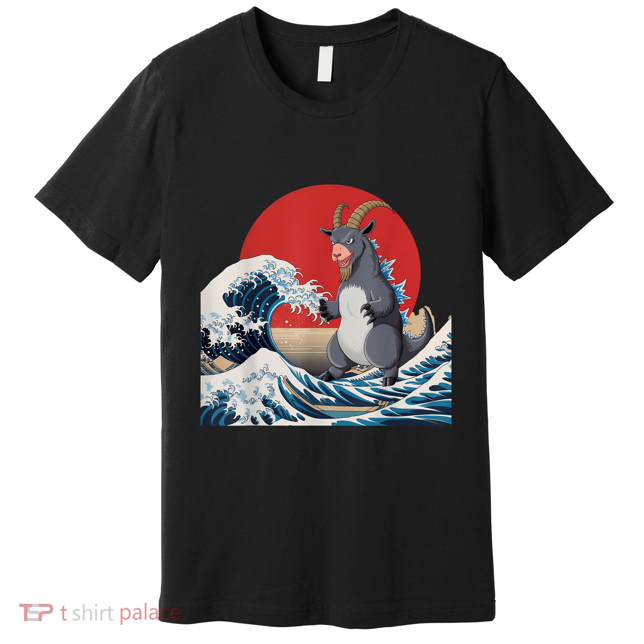 Goat Stuffed Animal Goat Costume Japanese Art Goatzilla Premium T-Shirt