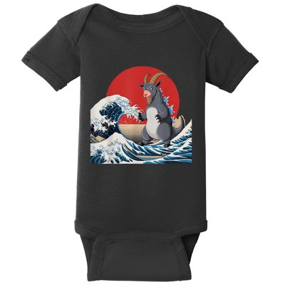 Goat Stuffed Animal Goat Costume Japanese Art Goatzilla Baby Bodysuit