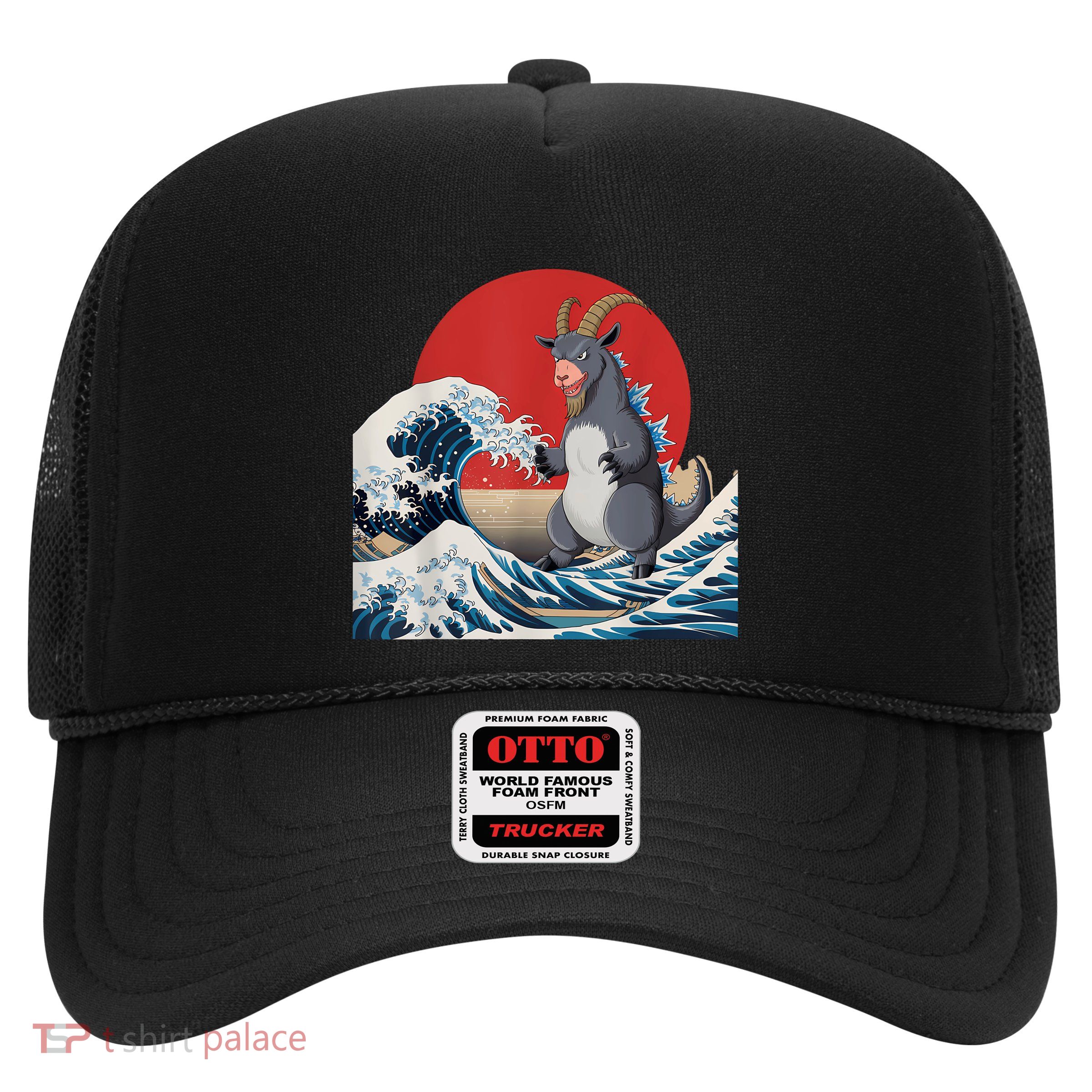 Goat Stuffed Animal Goat Costume Japanese Art Goatzilla Trucker Hat
