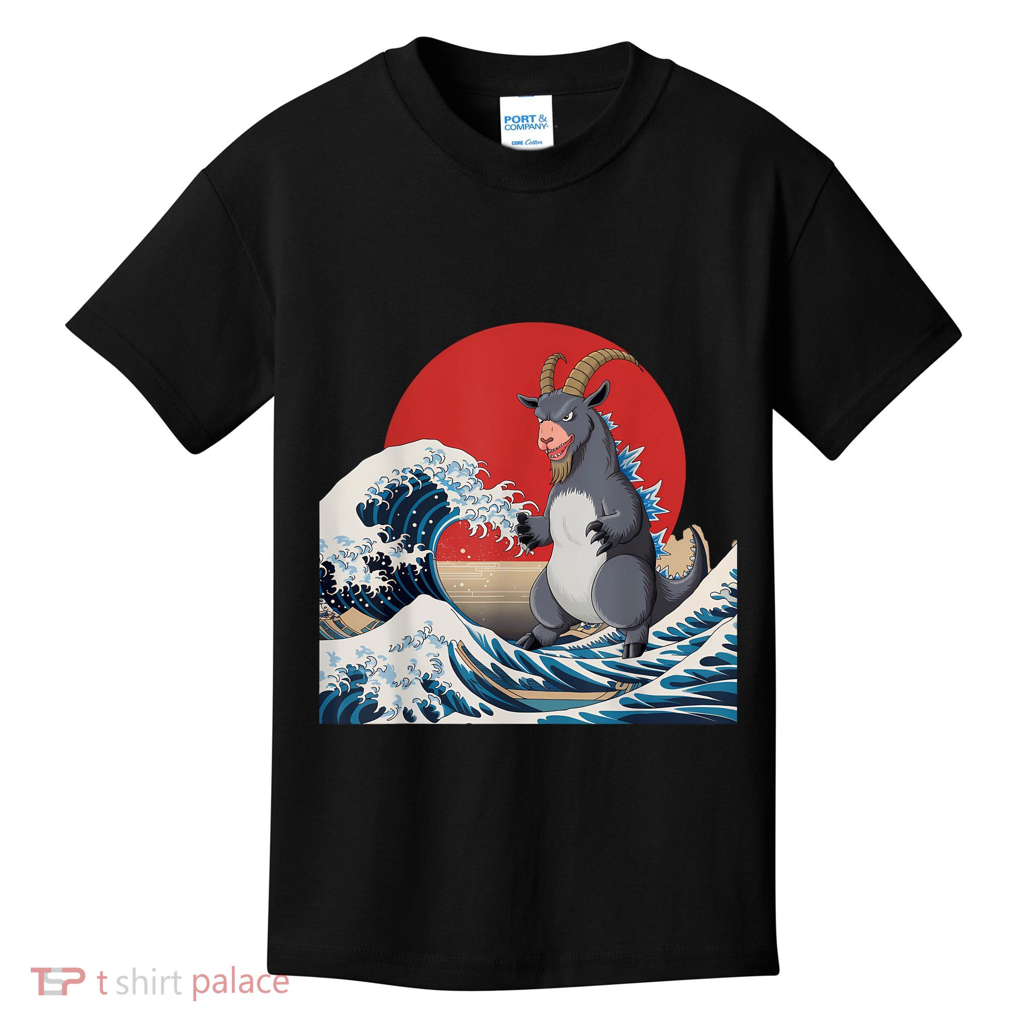 Goat Stuffed Animal Goat Costume Japanese Art Goatzilla Kids T-Shirt