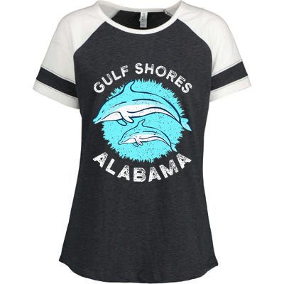 Gulf Shores Alabama Dolphin Lovers Enza Ladies Jersey Colorblock Tee