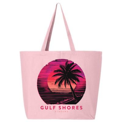 Gulf Shores Alabama Vintage Summer Vacation Retro Palm Trees 25L Jumbo Tote
