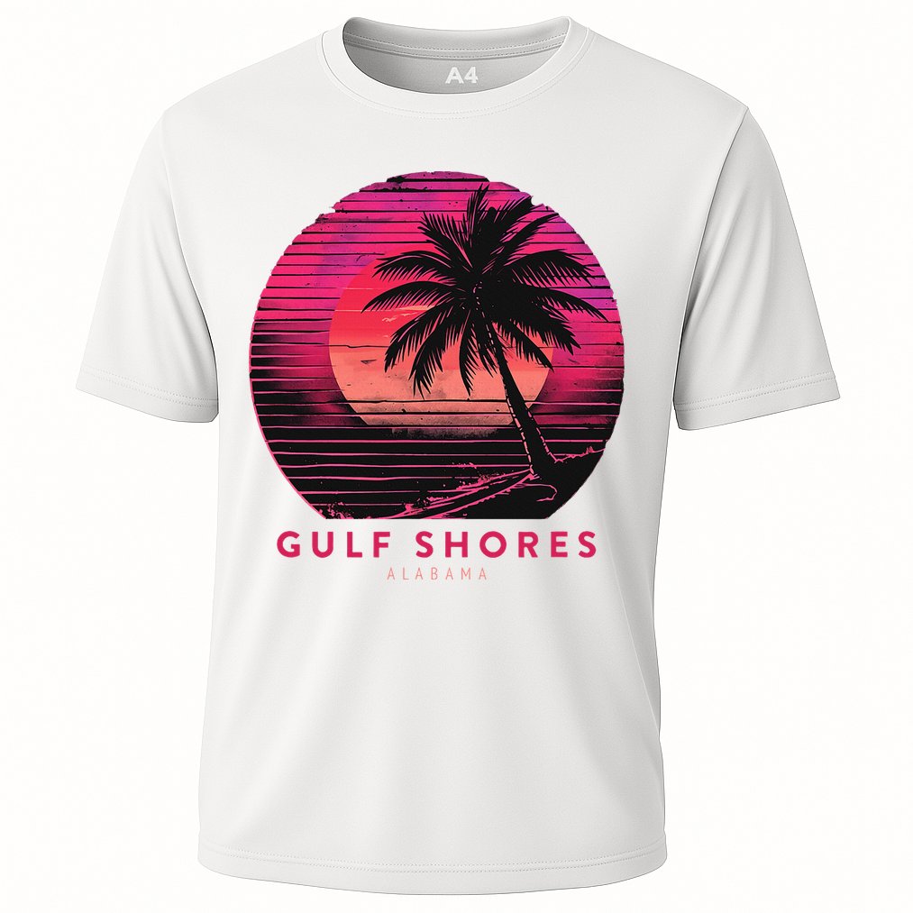 Gulf Shores Alabama Vintage Summer Vacation Retro Palm Trees Performance Shirt