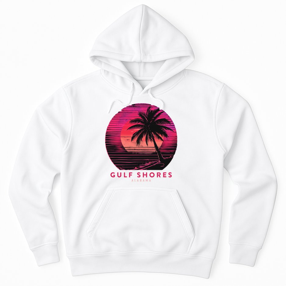 Gulf Shores Alabama Vintage Summer Vacation Retro Palm Trees Hoodie