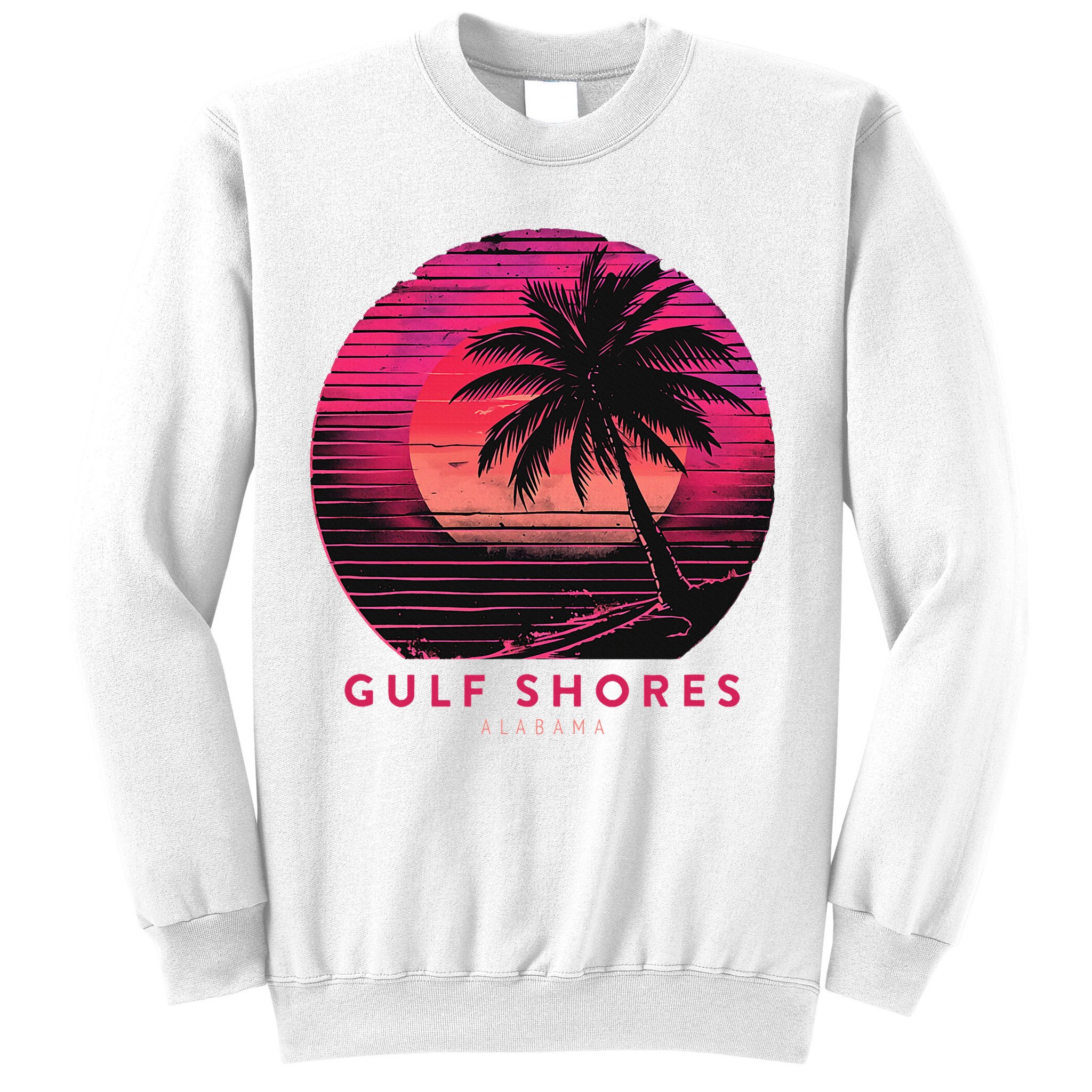 Gulf Shores Alabama Vintage Summer Vacation Retro Palm Trees Sweatshirt