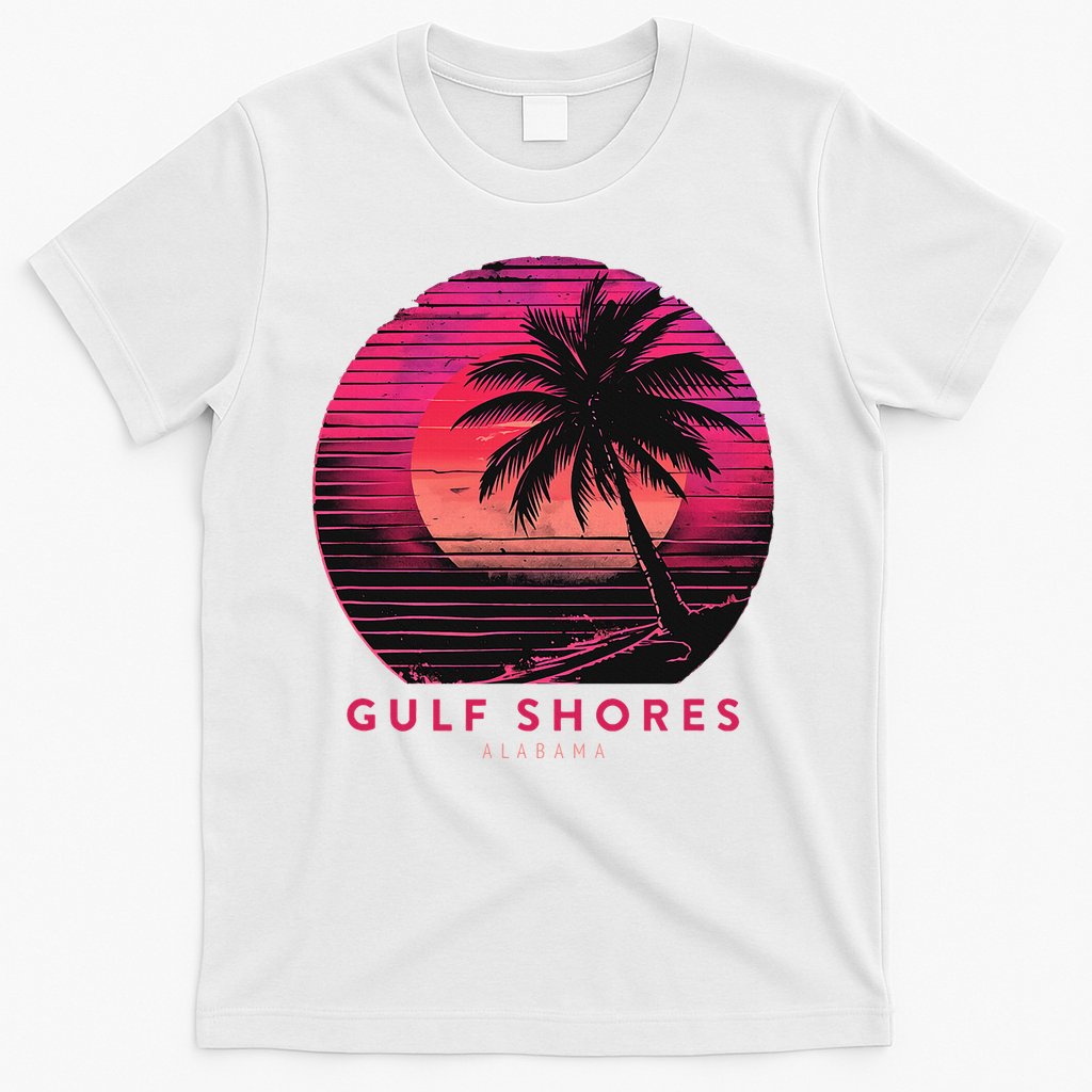 Gulf Shores Alabama Vintage Summer Vacation Retro Palm Trees T-Shirt