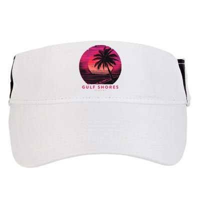 Gulf Shores Alabama Vintage Summer Vacation Retro Palm Trees Adult Drive Performance Visor