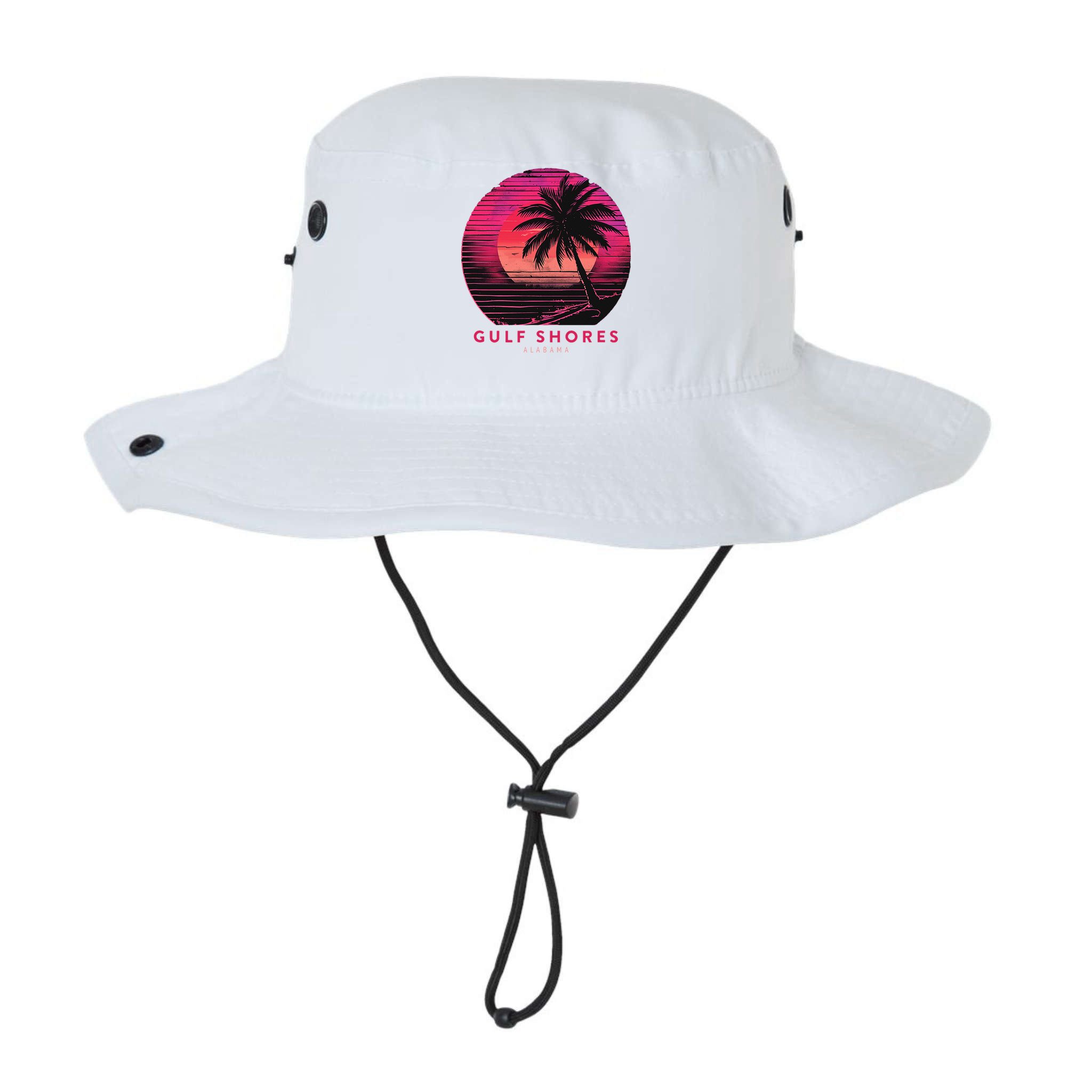 Gulf Shores Alabama Vintage Summer Vacation Retro Palm Trees Bucket Hat
