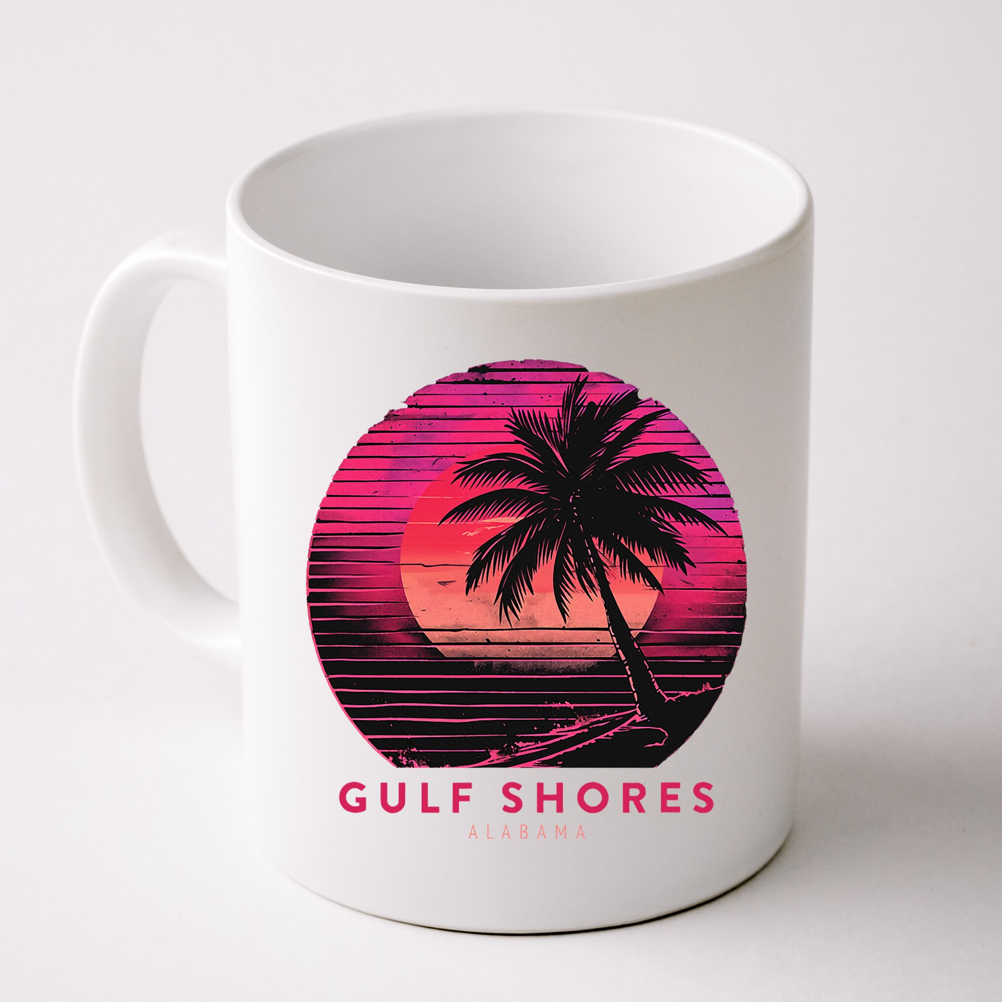Gulf Shores Alabama Vintage Summer Vacation Retro Palm Trees Mug