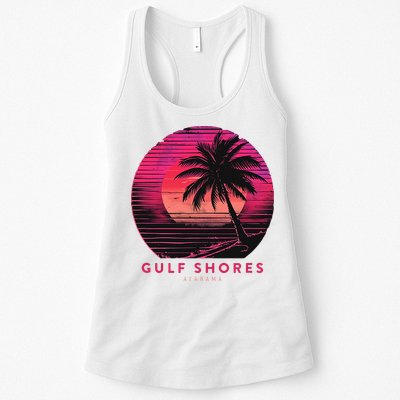 Gulf Shores Alabama Vintage Summer Vacation Retro Palm Trees Womens Tank Top