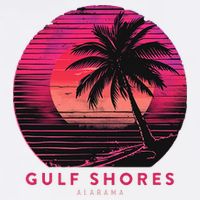Gulf Shores Alabama Vintage Summer Vacation Retro Palm Trees Baby Bodysuit