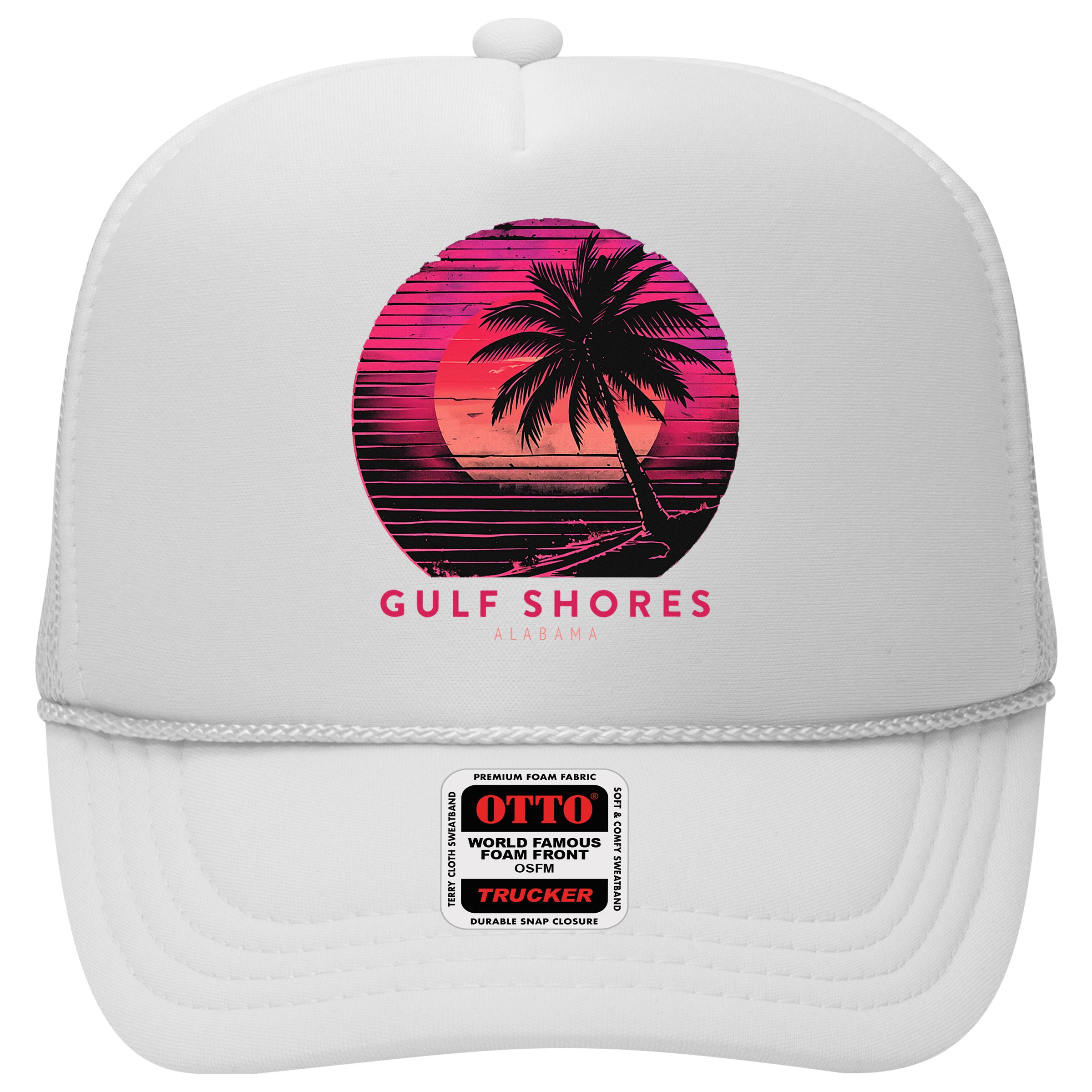 Gulf Shores Alabama Vintage Summer Vacation Retro Palm Trees Hat