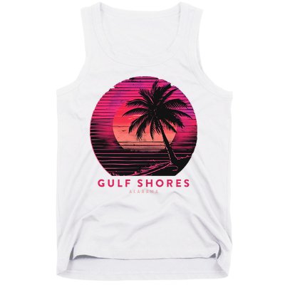 Gulf Shores Alabama Vintage Summer Vacation Retro Palm Trees Tank Top