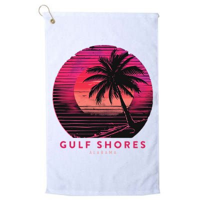 Gulf Shores Alabama Vintage Summer Vacation Retro Palm Trees Golf Towel