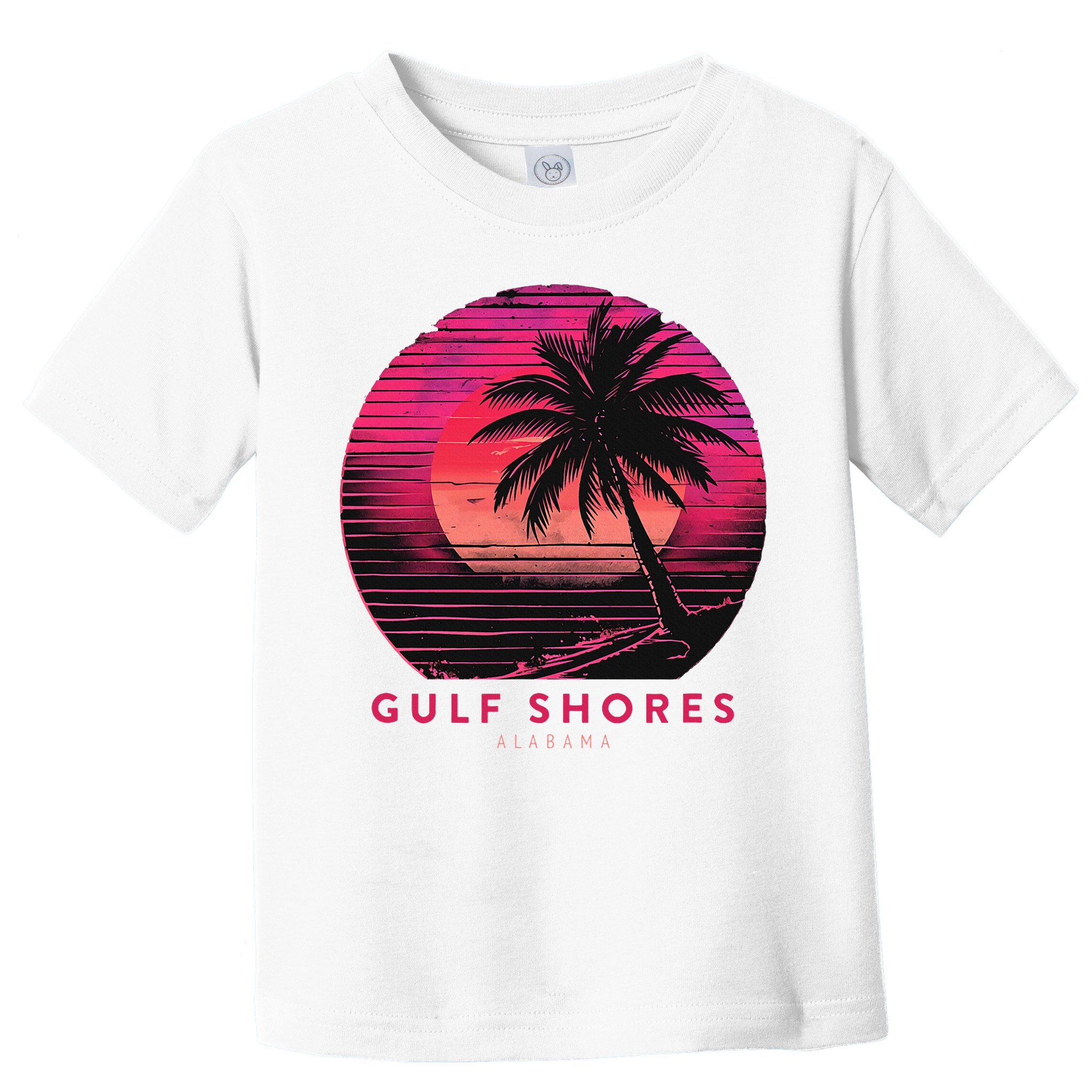 Gulf Shores Alabama Vintage Summer Vacation Retro Palm Trees Toddler T-Shirt