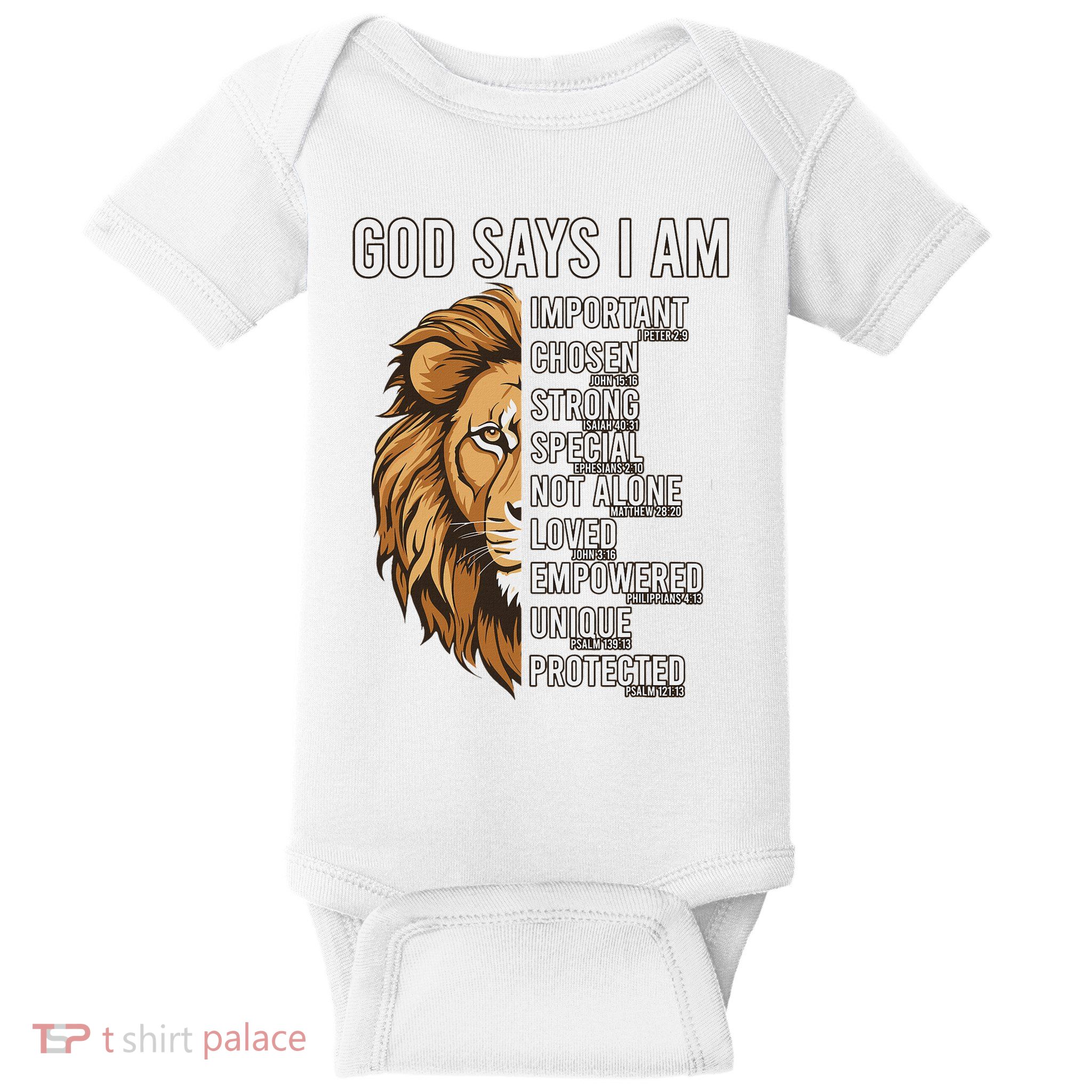 God Say Am Lion Christian Jesus Father Blessed Dad Baby Bodysuit