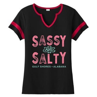 Gulf Shores Alabama Sassy And Salty Ladies Halftime Notch Neck Tee