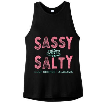 Gulf Shores Alabama Sassy And Salty Ladies PosiCharge Tri-Blend Wicking Tank