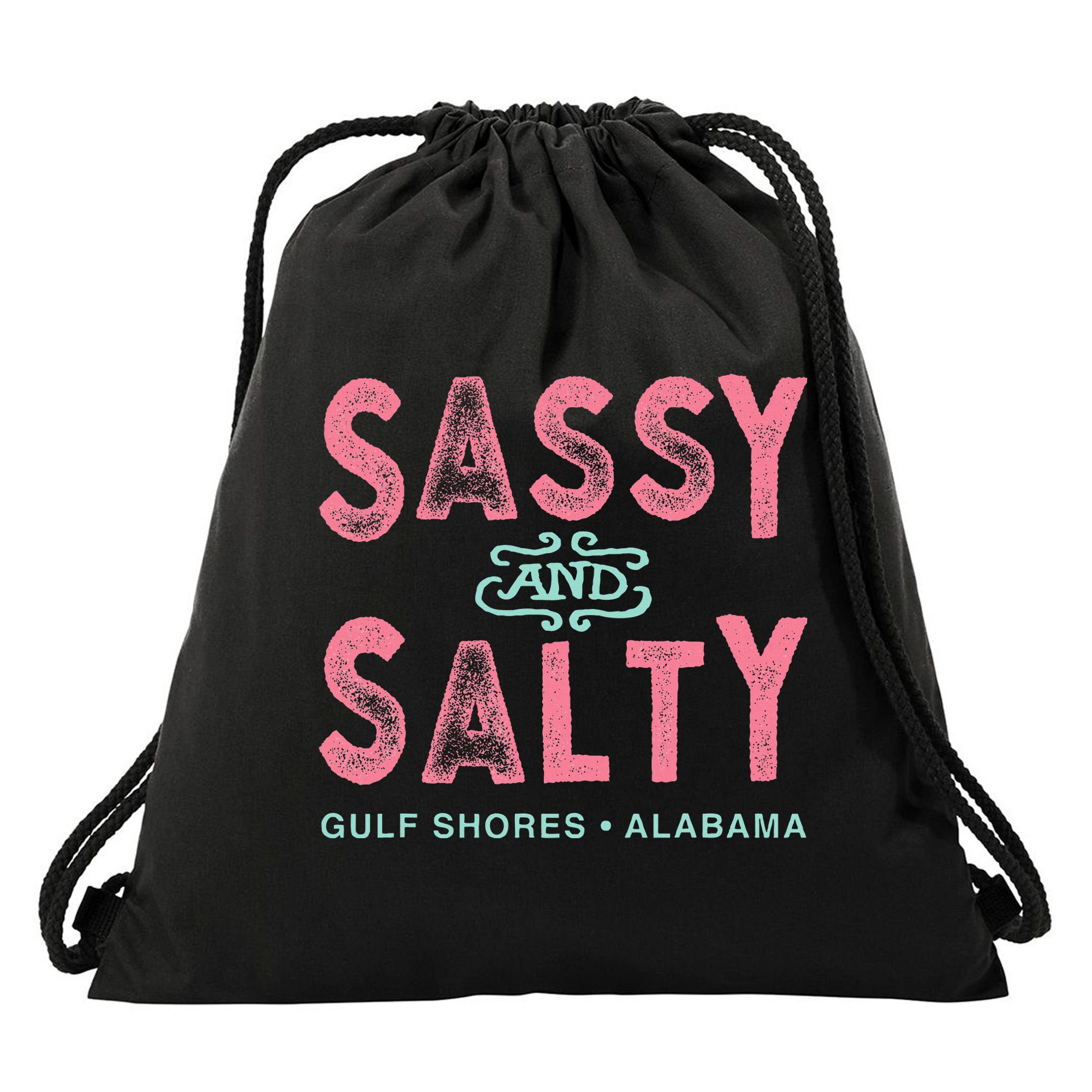 Gulf Shores Alabama Sassy And Salty Drawstring Bag