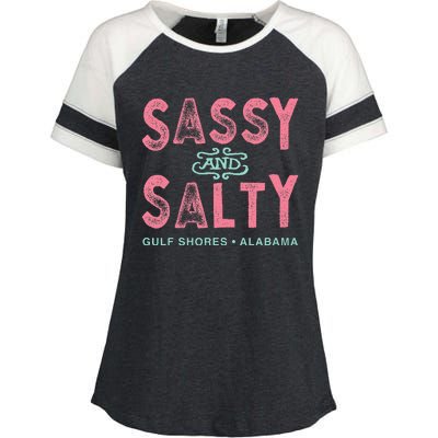 Gulf Shores Alabama Sassy And Salty Enza Ladies Jersey Colorblock Tee