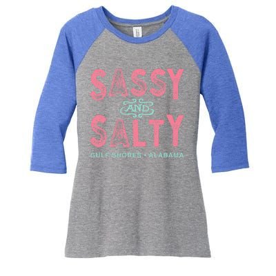 Gulf Shores Alabama Sassy And Salty Women's Tri-Blend 3/4-Sleeve Raglan Shirt