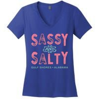 Gulf Shores Alabama Sassy And Salty Women's V-Neck T-Shirt